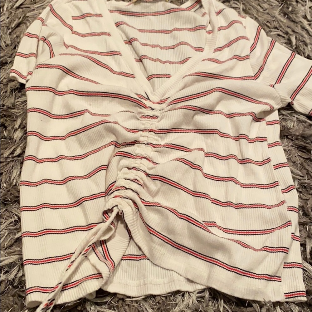White red and black cropped T Shirt!